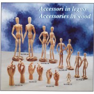 MANO in legno, snodata. PINTURA