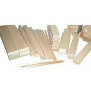 Listello quadro in BALSA, lato 8 mm x 1000mm, grezzo. DECORLEGNO