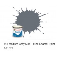 HUMBROL 14ml, grigio nr.145 Medium Grey - Matt