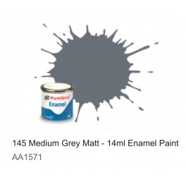 HUMBROL 14ml, grigio nr.145 Medium Grey - Matt