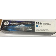 Cartuccia TONER HP originale 981Y per stampanti HP PageWide. CIANO Cyan